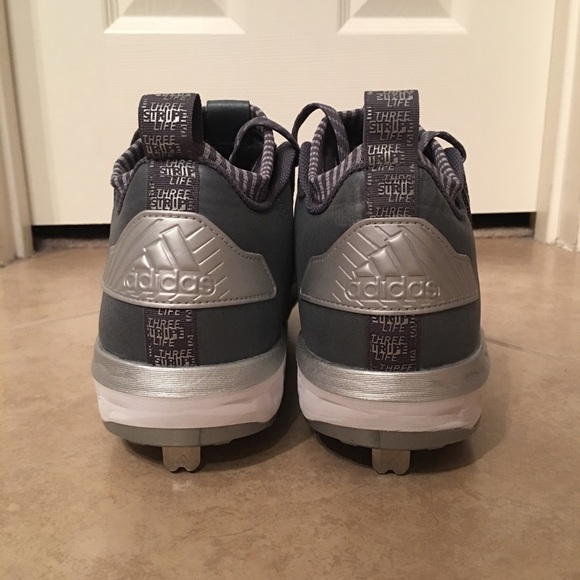 Adidas Boost Icon 3 Baseball Cleats- white/onyx - Picture 2 of 7